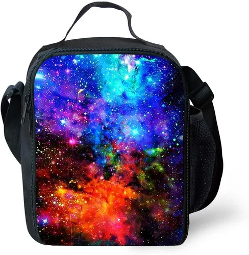 Vista 4 de CAIWEI Bolsa de almuerzo Galaxy con aislamiento para lonchera (baloncesto de torneado)
