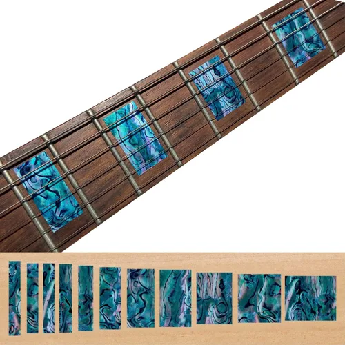 Vista 8 de Adhesivos de marcaje para diapasón para guitarras y bajos - Bloques LP/SG - Perla blanca envejecida, F-005BL-AW