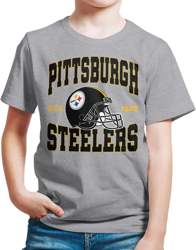 Vista 25 de Junk Food Clothing x NFL - Casco de equipo - Camiseta de manga corta para niños y niñas con licencia oficial de la NFL