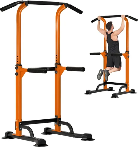Vista 10 de DlandHome Power Tower Pull Up Dip Station Multi-Function Fitness Equipment for Strength Training Adjustable Height Dip Stand for Home Gym