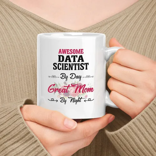Vista 48 de Regalo para el desarrollador de backend 11oz, 15oz taza de cerámica blanca, regalo para madre impresionante () Por día, gran mamá por la noche