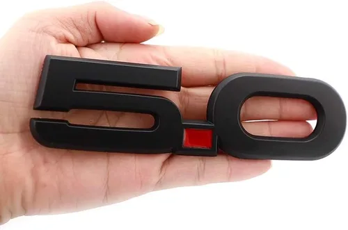Vista 6 de 2pcs OEM 5.0 Emblemas Insignia 3D Autoadhesivo Logo Pegatina para Ford Mustang GT 2011 2012 2013 2014 (negro)