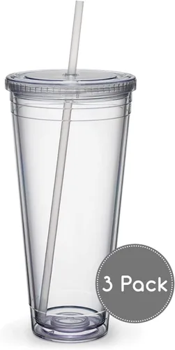 Vista 2 de Maars® - Vasos de viaje aislados de 32 onzas, acrílico de doble pared, paquete de 3