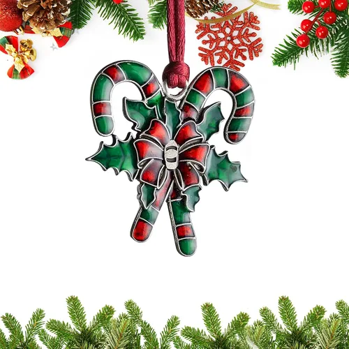 Vista 19 de Adornos navideños, 2024 Adorno de árbol de Navidad de peltre sólido hecho a mano de metal para colgar, artesanía DIY, coleccionables para árboles