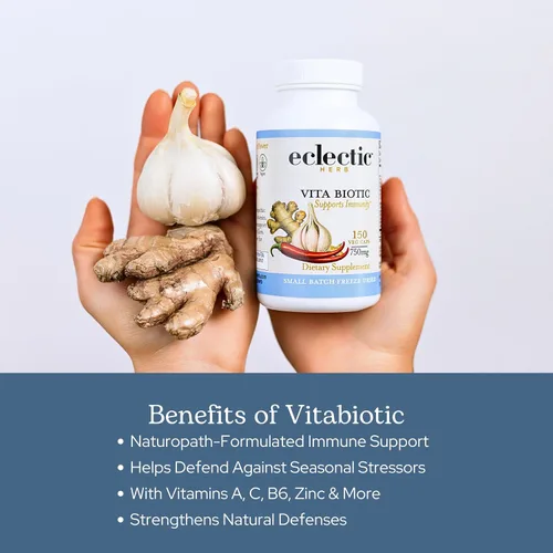 Vista 4 de Eclectic Institute Vitabiotic Immune Nuevo en cápsulas, 150 cápsulas vegetales sin OMG