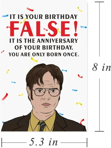 Vista 2 de Gonzey Tarjeta de cumpleaños de The Office, tarjeta de cumpleaños de Dwight Schrute, tarjetas de cumpleaños de programas de televisión para él y ella