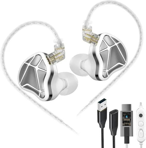 Vista 10 de KZ Axas - Auriculares USB-C para juegos con micrófono, FPS IEM, 4 modos DSP Negro