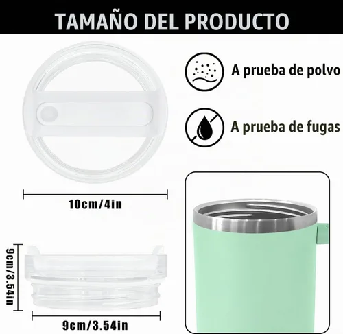 Vista 2 de Tapa de vaso de 30 onzas de repuesto para vaso Stanley Cup, paquete de 2 tapas de repuesto con 2 popotes para vaso de 30 onzas, tapas de vaso a