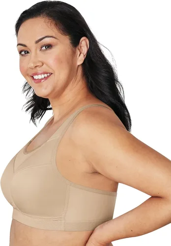 Vista 3 de Playtex Womens Secrets Bounce Control Wirefree Bra, Anchorstrap Moisture Wicking Wireless Bra