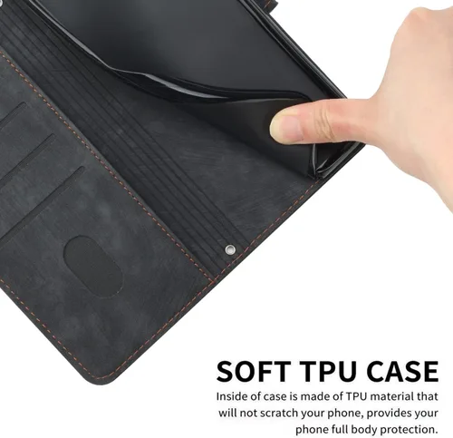 Vista 3 de Funda para teléfono compatible con Tecno Spark Go 1 4G/Spark Go (2025), compatible con Tecno Pop 9 4G, ranura magnética para tarjetas, piel
