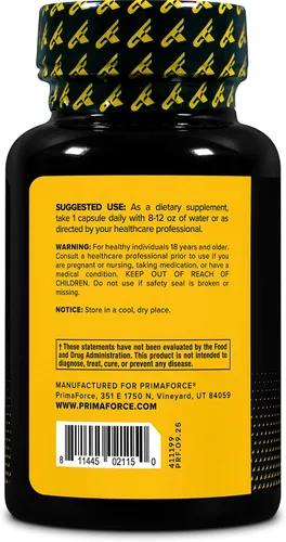 Vista 3 de PrimaForce Sulfato de agmatina (500 mg) 90 cápsulas, sin gluten Sin OGM
