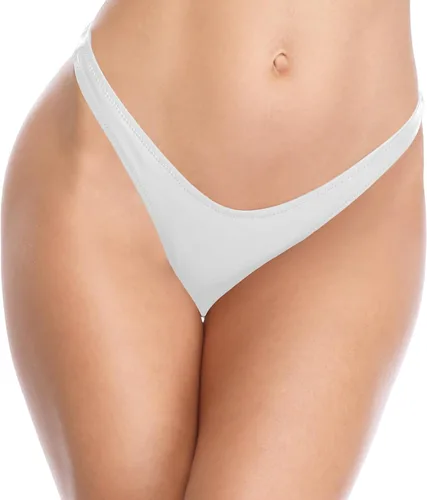 Vista 4 de SHEKINI Women's Thong Bikini Bottom High Cut V Cheeky Brazilian Swimsuit Bottom