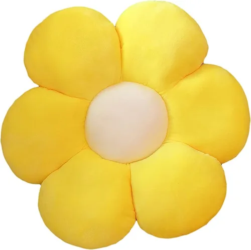 Vista 15 de lannery Almohadas de felpa con flores, cojín de suelo de flores, juguete para leer, habitación, ver la televisión (11.8 pulgadas, azul)