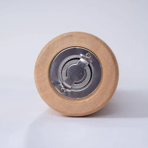 Vista 5 de Molinillo de pimienta, molinillo de pimienta con molinillo ajustable de acero inoxidable, madera de goma de 12.6 in de altura, diámetro inferior