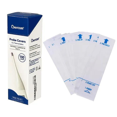 Vista 8 de Berrcom Fundas desechables para sondas de termómetros digitales, juego de 100, cubiertas de sonda de termómetro oral y rectal, fundas universales