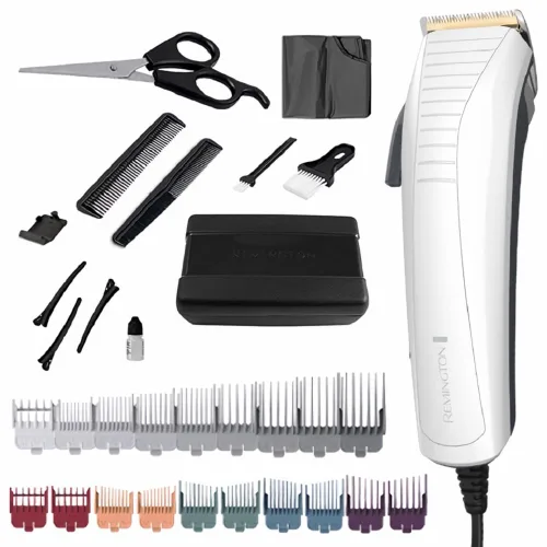 Vista 12 de Remington Easy Fade - Kit de corte de pelo para hombres, peines fijos cónicos y estándar, estuche de viaje incluido, color negro