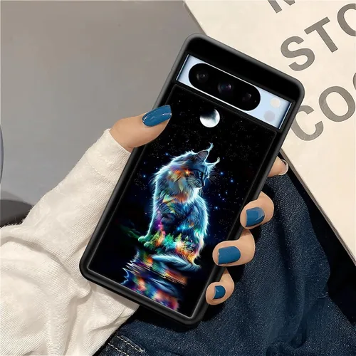 Vista 770 de Compatible con Google Pixel 4A 5G Mobile Case Creative Acrylic Panel trasero Silicona Protección Grip especialmente diseñado para Google Pixel 4A 5G
