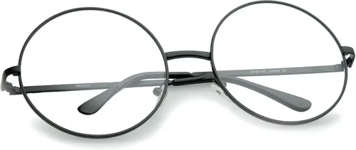 Vista 8 de zeroUV Gafas grandes de gran tamaño con marco de metal transparente y círculo redondo