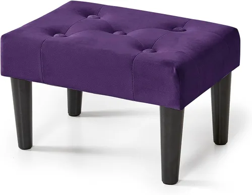 Vista 7 de BRIAN & DANY Taburetes otomanos, taburete pequeño de terciopelo con patas, reposapiés otomano pequeño rectangular para sofá, reposapiés y otomanos