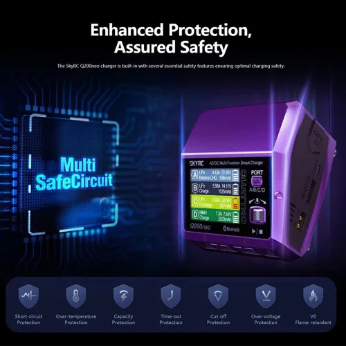 Vista 2 de Cargador inteligente multifunción GoolRC Q200neo AC/DC, cargador de batería Lipo