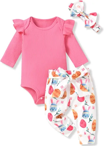 Vista 76 de Aalizzwell Conjunto de mameluco acanalado para bebé recién nacido prematuro para otoño e invierno
