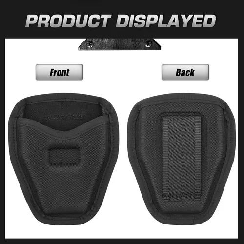 Vista 5 de Funda para esposas, funda de soporte para esposas con parte superior abierta, bolsa de nailon 600D para accesorios de cinturón de servicio, se