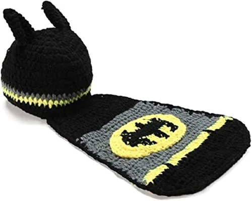 Vista 2 de Pinbo - Conjunto de gorro de ganchillo para bebé recién nacido y capa