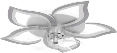 Vista 4 de Bevenus - Ventilador de techo de perfil bajo con luces, 110v moderno atenuable en forma de flor, control remoto/control por aplicación, ventilador