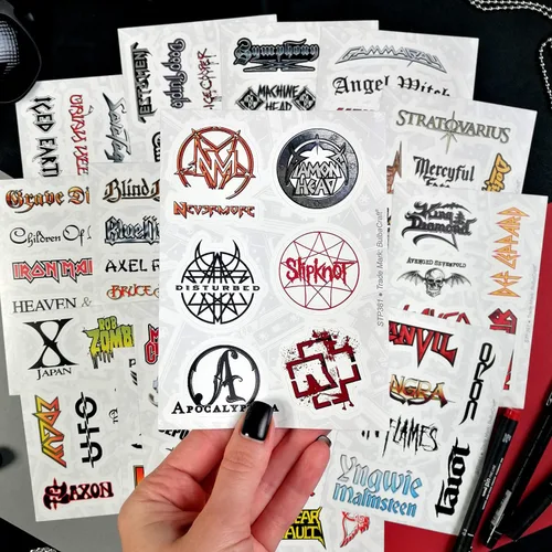 Vista 7 de BulbaCraft 100 piezas de calcomanías de banda de heavy metal, calcomanías de rock, regalos de heavy metal para hombres y mujeres, calcomanías
