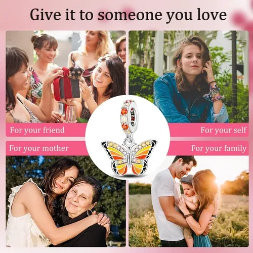 Vista 6 de CYCUFF Abalorios de plata de ley 925 adecuados para collares de dijes, pulseras, abalorios, joyería de regalo para mujeres, familiares y amigas