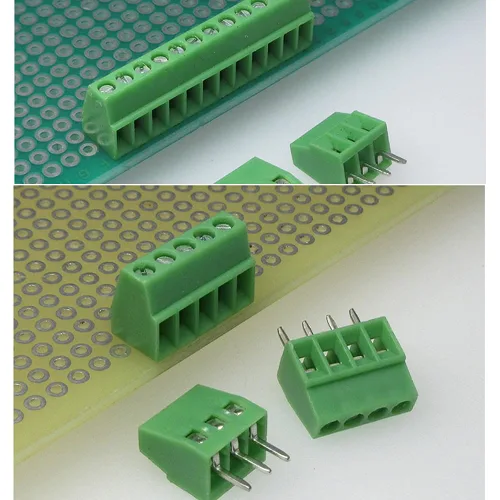 Vista 6 de 50 conectores de bloque de terminales de tornillo de montaje en PCB de paso de 0.200 in 0.2", terminales 2P 3P 4P 300V 10A para cable 22-14AWG