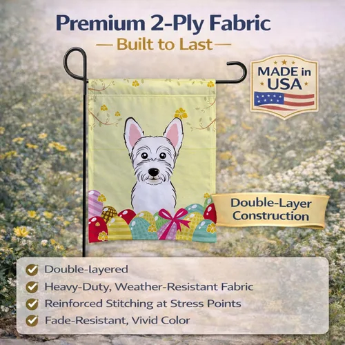 Vista 877 de Caroline's Treasures BB1923GF Bandera decorativa para jardín con diseño de Border Collie, para caza de huevos de Pascua, para jardín, jardín, patio