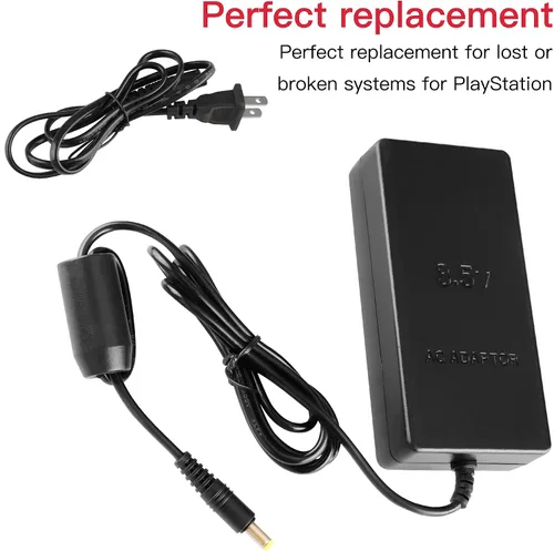 Vista 7 de Fuente de alimentación para PS2 adaptador de CA cable de carga para consola Sony Playstation 2 PS2 Slim AC 70000