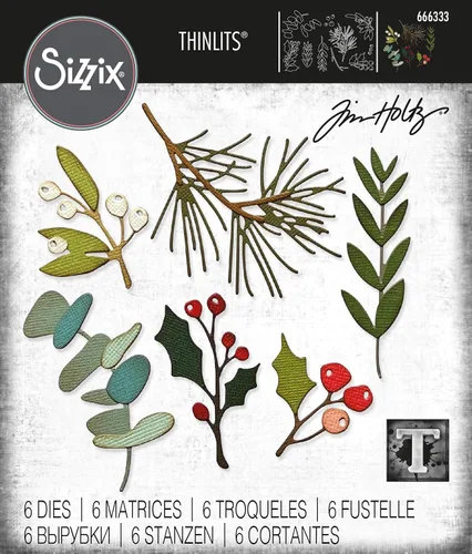 Vista 3 de Sizzix Thinlits 666333 - Juego de troqueles para reuniones festivas de 6 unidades de Tim Holtz 666333 Troqueles de corte fino de metal