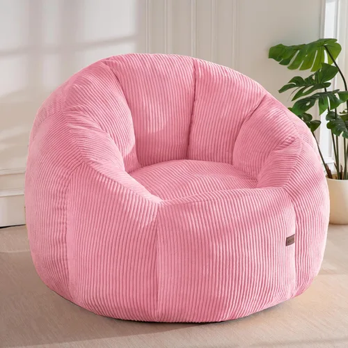 Vista 21 de MAXYOYO - Puf con otomana, silla gigante de calabaza para adultos Beige