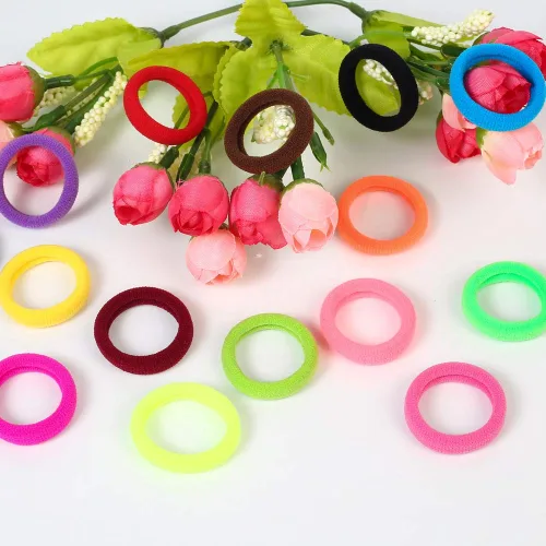 Vista 7 de QRTVI 120 Piezas Ligas para el Cabello de Bebé, Ligas de Cabello de Algodón para Niñas Pequeñas y Niños, Bandas para el Cabello Pequeñas Multicolor
