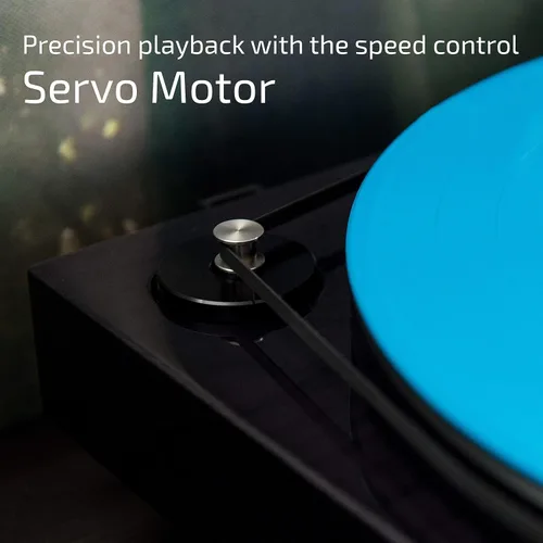 Vista 3 de Fluance RT84 - Tocadiscos de vinilo de alta fidelidad de referencia con cartucho azul Ortofon 2M, motor de control de velocidad, peso de récord