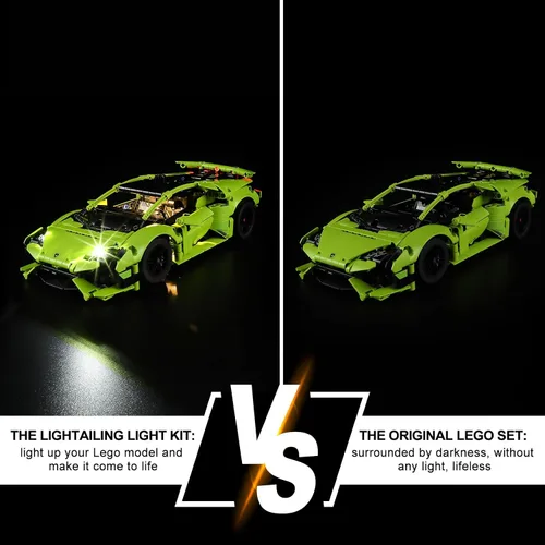 Vista 6 de LIGHTAILING Luz para Lego- 42161 Lamborghini Huracán Tecnica - Kit de iluminación LED compatible con el modelo de bloques de construcción Lego - NO