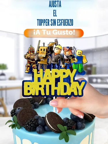 Vista 5 de Decoración para Tarta de Videojuego - Decoración de Tarta de Juego de Cartón Brillante para Jugadores, Diseño Llamativo, Instalación Firme y Fácil