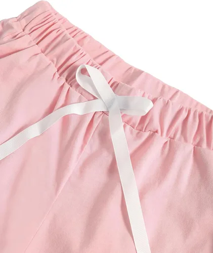 Vista 3 de Rooscier Conjunto de pijama para mujer con cuello de muesca y botones de manga corta con pantalones cortos