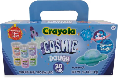 Vista 6 de Crayola Cosmic Dough 20pk x 3oz - Juguetes especiales para niños, recuerdos de fiesta, artículos escolares - Masa para modelar brillante no tóxica