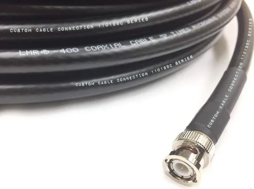 Vista 3 de Custom Cable Connection Cable de antena coaxial de baja pérdida de 20 pies BNC macho a BNC macho LMR400 veces para microondas de 50 ohmios