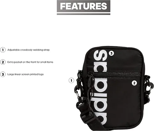 Vista 2 de adidas Bolsa cruzada imprescindible para festivales, NegroBlanco, Bandolera