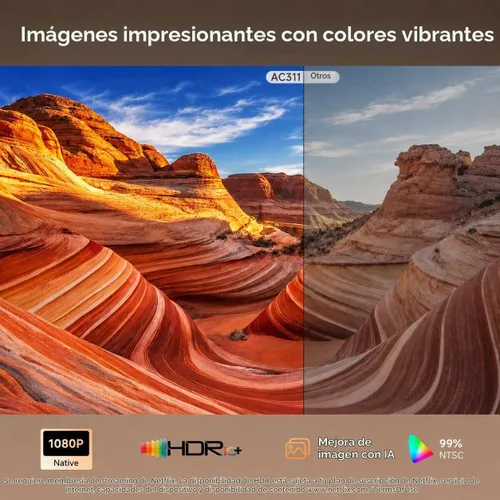 Vista 7 de Proyector 4K para Exteriores [Lanzamiento Corto/1200ANSI/Aplicaciones Integradas] con WiFi y Bluetooth, Proyector de Enfoque Automático con Soporte