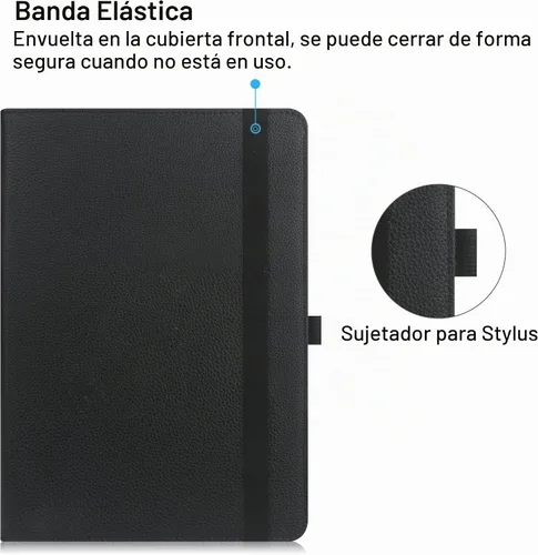Vista 3 de Funda universal para tableta de 9, 9.7, 10.1, 10.5, 10.9 y 11 pulgadas con teclado, funda con teclado Bluetooth inalámbrico extraíble y soporte