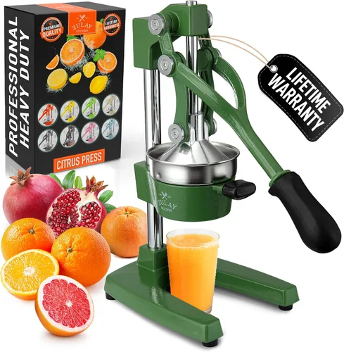 Vista 29 de Zulay Kitchen Puplerizer Exprimidor de hierro fundido 9 en 1, exprimidor manual de servicio pesado fácil de limpiar con accesorio prensatelas