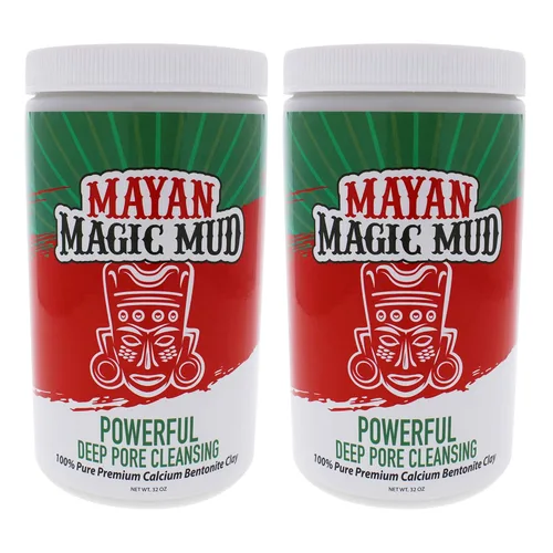 Vista 9 de Mayan Magic Mud Potente arcilla de bentonita de calcio para limpieza profunda de poros, 1 libra, mascarilla facial natural para hombres y mujeres