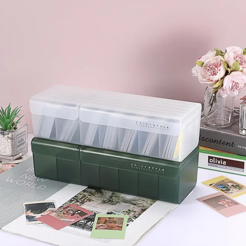 Vista 5 de OwnMy - Caja de almacenamiento de plástico para tarjetas comerciales Plastic Card Organizer Box with Dividers, Plastic Baseball Card Storage Box