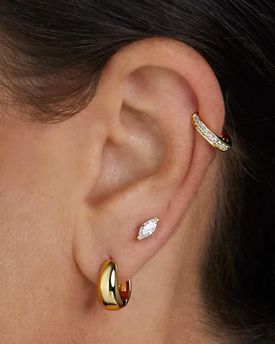 Vista 7 de MILLA Aretes tipo huggie de oro de 14 quilates o plata de ley para mujer, paquete múltiple e individuales, aretes para mujer, aretes de moda Y2K