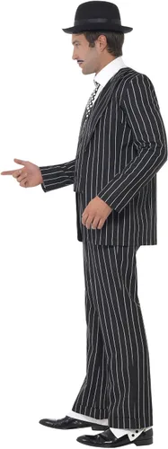 Vista 2 de Smiffys Disfraz vintage de jefe de gángster para hombre, grande, negro